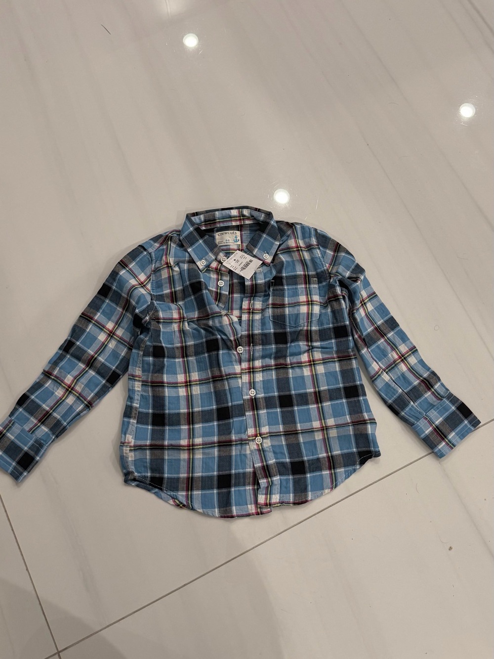 Kids JCrew- Blue Plaid Button-Up Shirt